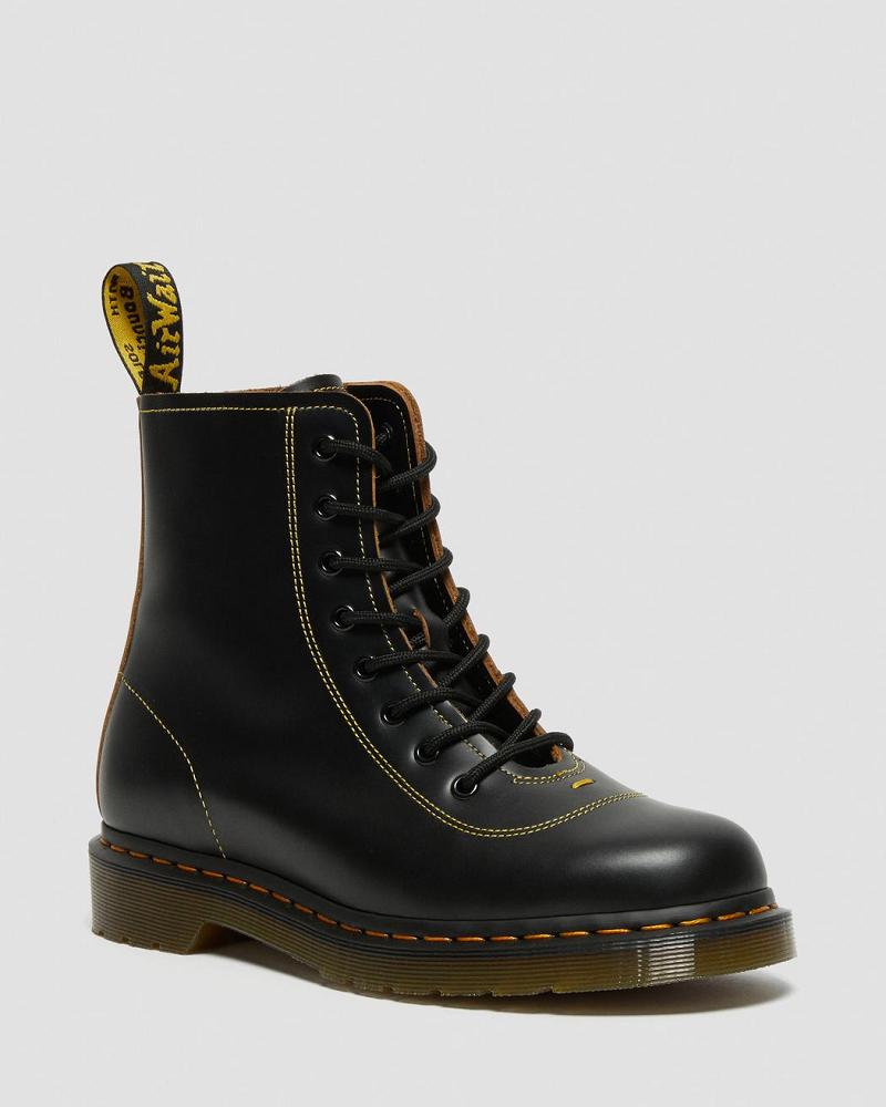 Black Women\'s Dr Martens Pharamond Vintage Smooth Leather Ankle Boots | CA 64QMA